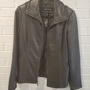 Anne Klein vintage woman's leather jacket size small retro